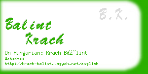 balint krach business card